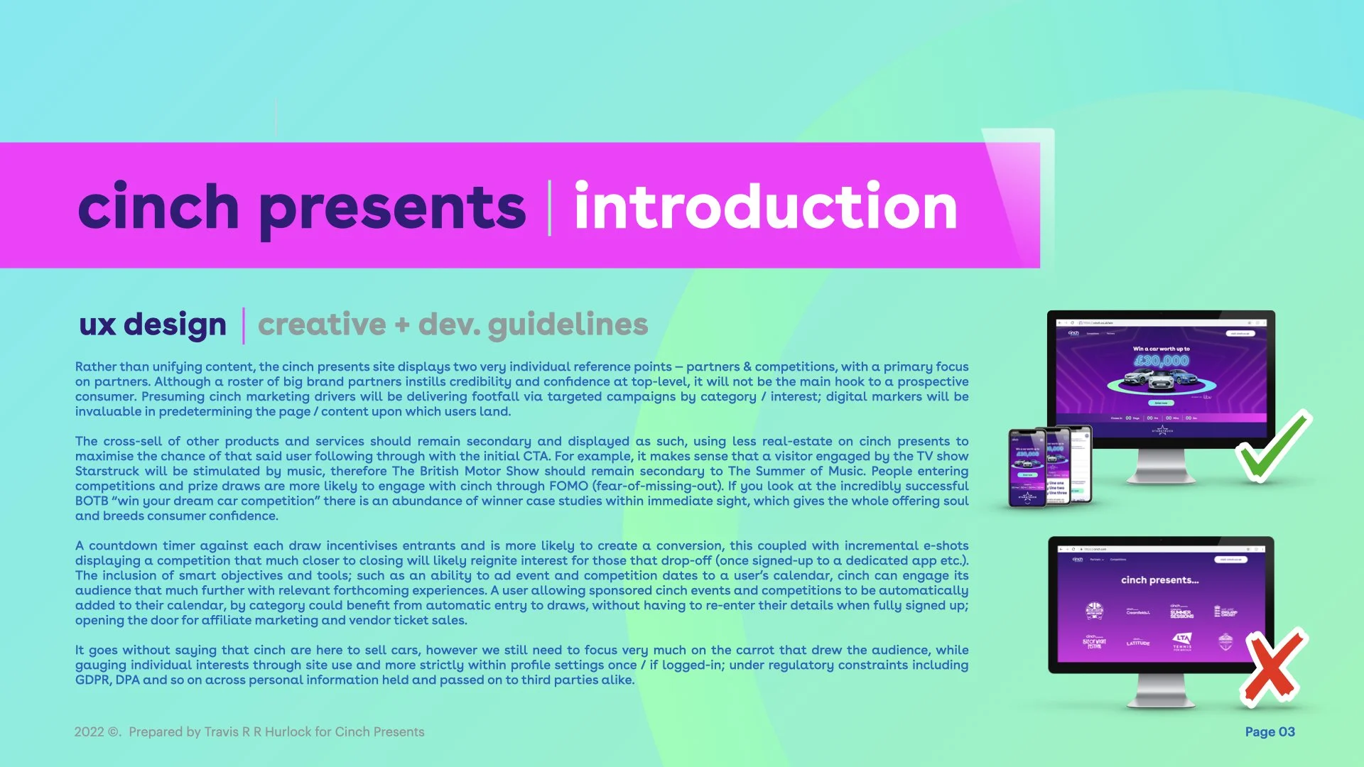 cinch presents UX strategy rationale document