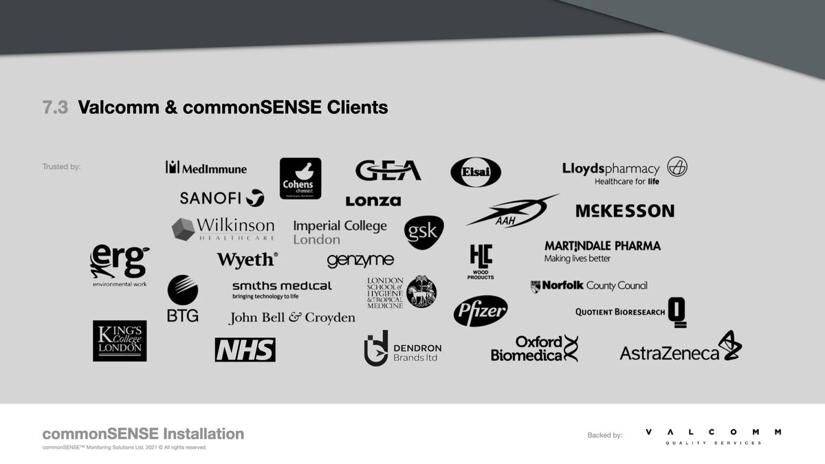 Valcomm and commonSENSE client list