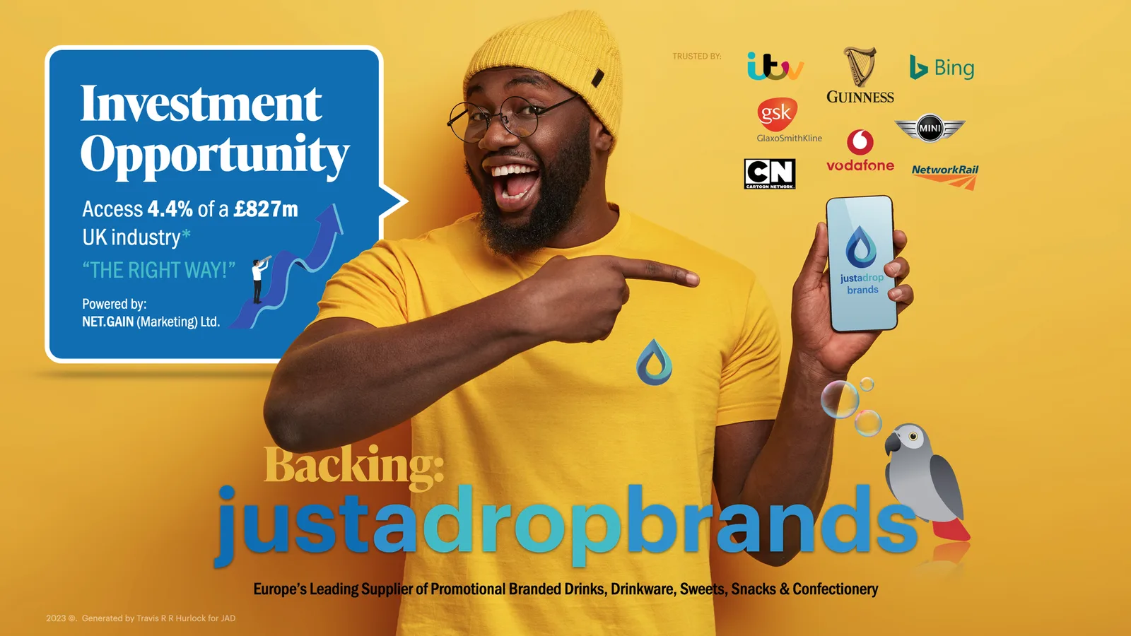 Just-a-Drop Brands investment deck cover: Investment Opportunity
